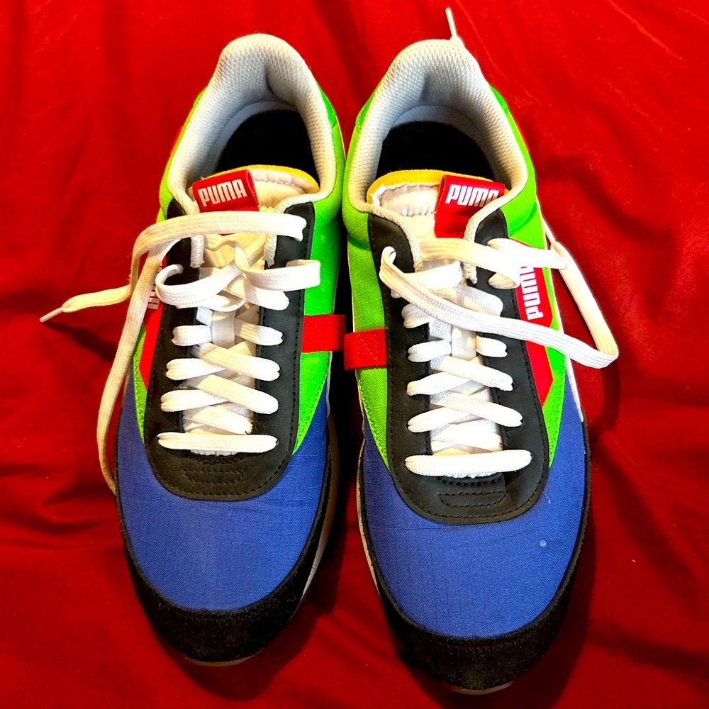 Puma sneaker in blue/green/black & white. Bought wrong size.